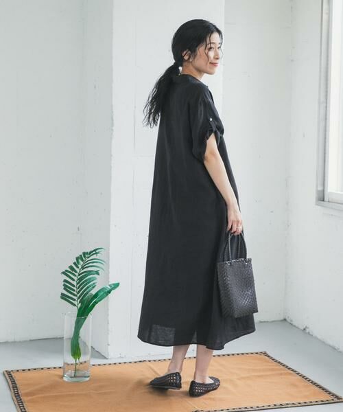 URBAN RESEARCH DOORS / アーバンリサーチ ドアーズ ワンピース | リネン半袖シャツワンピース | 詳細16