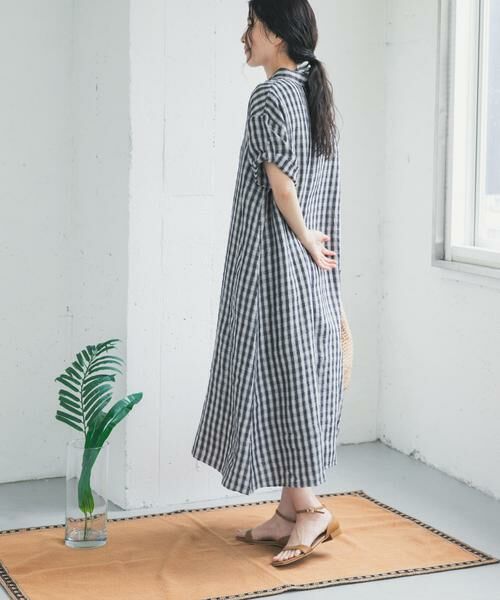URBAN RESEARCH DOORS / アーバンリサーチ ドアーズ ワンピース | リネン半袖シャツワンピース | 詳細22