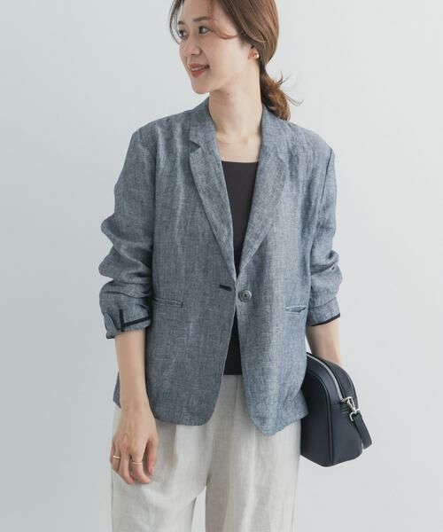 URBAN RESEARCH DOORS / アーバンリサーチ ドアーズ その他アウター | ヘリンボーンリネンジャケット | 詳細3