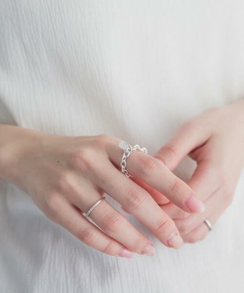 URBAN RESEARCH DOORS / アーバンリサーチ ドアーズ リング | 天然石チェーンリング SILVER925（ホワイト系その他）