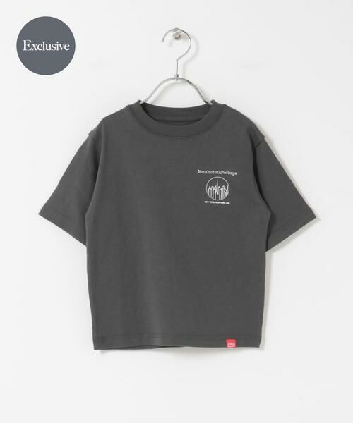 URBAN RESEARCH DOORS / アーバンリサーチ ドアーズ トップス | 『親子リンク』『別注』MANHATTAN PORTAGE×DOORS　1ptプリントTシャツ(KIDS)（チャコールグレー）