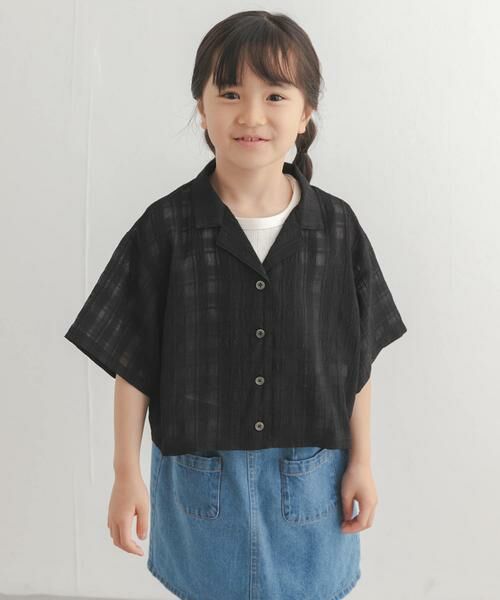 URBAN RESEARCH DOORS / アーバンリサーチ ドアーズ トップス | シアーチェックオープンカラーシャツ(KIDS) | 詳細8