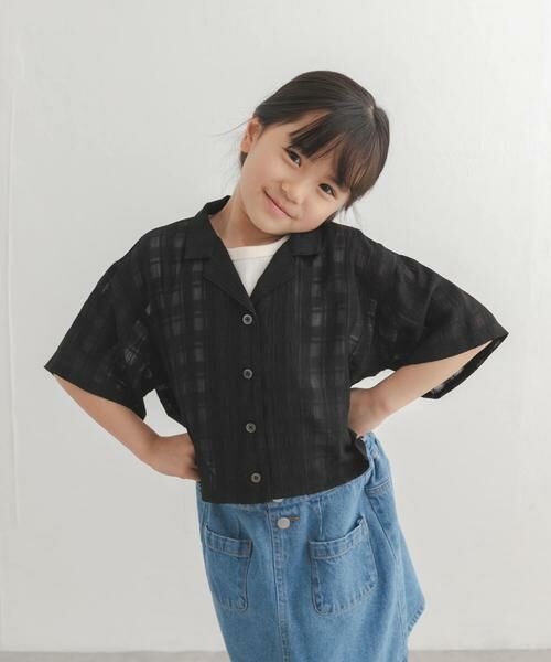 URBAN RESEARCH DOORS / アーバンリサーチ ドアーズ トップス | シアーチェックオープンカラーシャツ(KIDS) | 詳細9