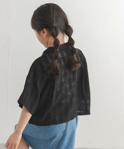 URBAN RESEARCH DOORS / アーバンリサーチ ドアーズ トップス | シアーチェックオープンカラーシャツ(KIDS) | 詳細11