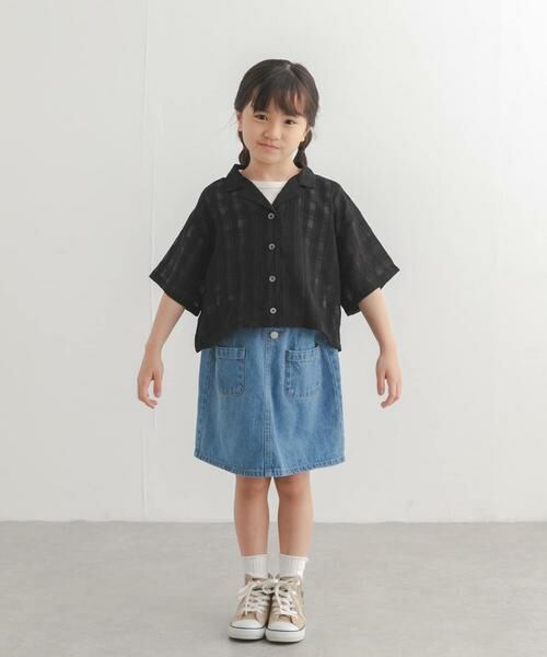URBAN RESEARCH DOORS / アーバンリサーチ ドアーズ トップス | シアーチェックオープンカラーシャツ(KIDS) | 詳細13