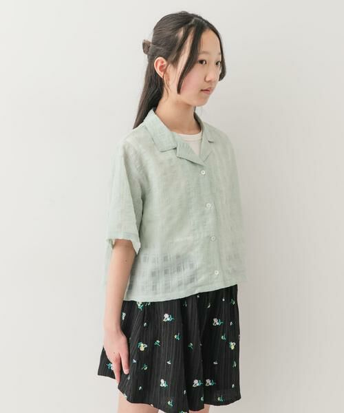 URBAN RESEARCH DOORS / アーバンリサーチ ドアーズ トップス | 『150サイズ』シアーチェックオープンカラーシャツ(KIDS) | 詳細1