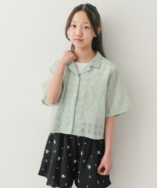 URBAN RESEARCH DOORS / アーバンリサーチ ドアーズ トップス | 『150サイズ』シアーチェックオープンカラーシャツ(KIDS) | 詳細3