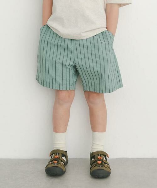 URBAN RESEARCH DOORS / アーバンリサーチ ドアーズ パンツ | 『150サイズあり』ストライプショートパンツ(KIDS)（グリーン系その他）