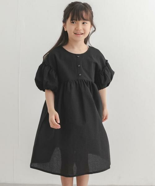URBAN RESEARCH DOORS / アーバンリサーチ ドアーズ ワンピース | サッカー2WAYワンピース(KIDS)（ブラック）