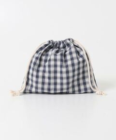 URBAN RESEARCH DOORS / アーバンリサーチ ドアーズ ポーチ | CINQ　ネイビーチェック 巾着S