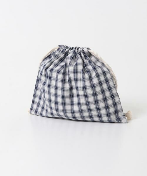 URBAN RESEARCH DOORS / アーバンリサーチ ドアーズ ポーチ | CINQ　ネイビーチェック 巾着S | 詳細2