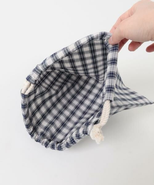 URBAN RESEARCH DOORS / アーバンリサーチ ドアーズ ポーチ | CINQ　ネイビーチェック 巾着S | 詳細4