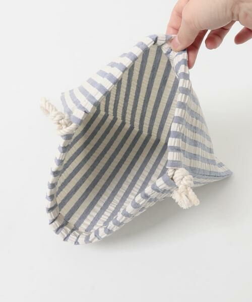 URBAN RESEARCH DOORS / アーバンリサーチ ドアーズ ポーチ | CINQ　ライトブルーストライプ 巾着S | 詳細4