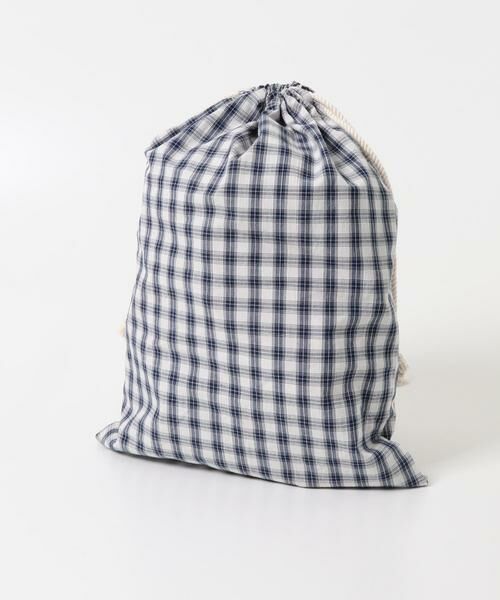 URBAN RESEARCH DOORS / アーバンリサーチ ドアーズ ポーチ | CINQ　ネイビーチェック 巾着L | 詳細2