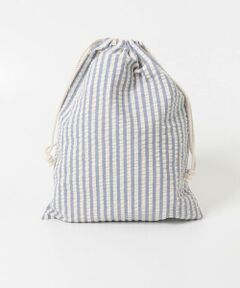 URBAN RESEARCH DOORS / アーバンリサーチ ドアーズ ポーチ | CINQ　ライトブルーストライプ 巾着L