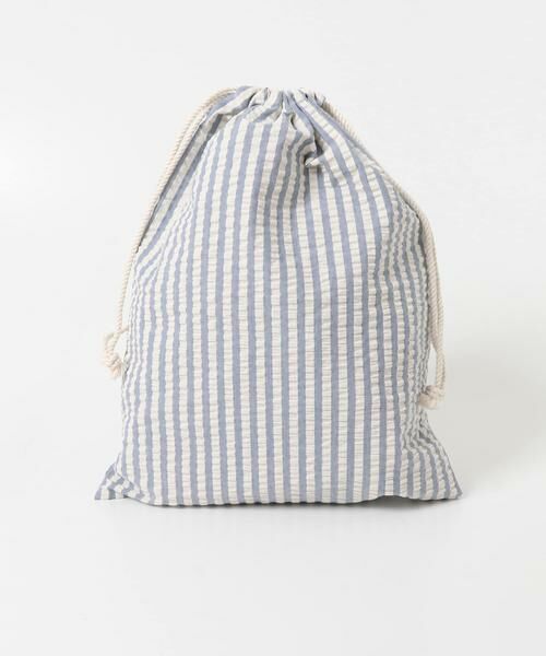 URBAN RESEARCH DOORS / アーバンリサーチ ドアーズ ポーチ | CINQ　ライトブルーストライプ 巾着L | 詳細1