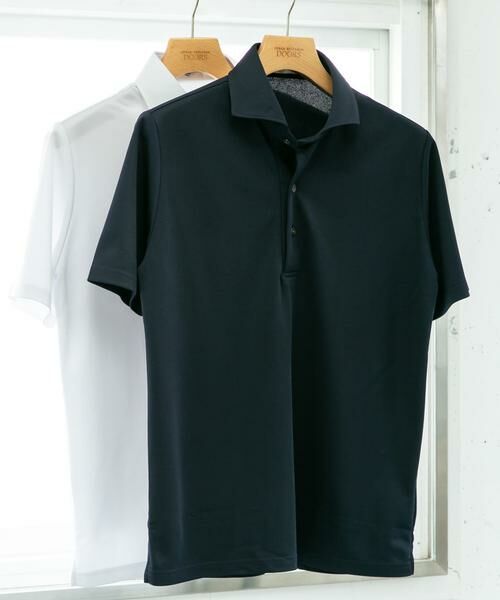 URBAN RESEARCH DOORS / アーバンリサーチ ドアーズ シャツ・ブラウス | LIFE STYLE TAILOR　トリコットセミワイド半袖プルオーバー無地（ネイビー）