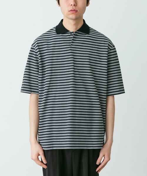 URBAN RESEARCH DOORS / アーバンリサーチ ドアーズ ポロシャツ | marka　ONE BUTTON T-SHIRTS SHORT-SLEEVE（ブラック系その他）