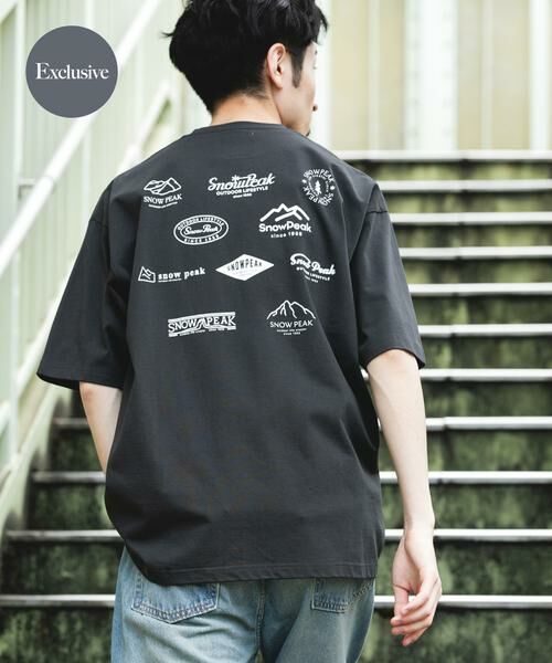 URBAN RESEARCH DOORS / アーバンリサーチ ドアーズ Tシャツ | 『別注』Snow Peak Apparel×DOORS PROTOARCHIVEPRINT T-SHIRTS(チャコールグレー)