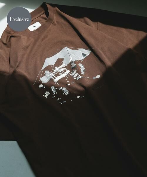 URBAN RESEARCH DOORS / アーバンリサーチ ドアーズ Tシャツ | 『別注』Snow Peak Apparel×DOORS WA/AC FAMILY CAMP T-SHIRTS(ブラウン)