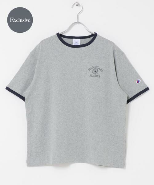 URBAN RESEARCH DOORS / アーバンリサーチ ドアーズ Tシャツ | 『別注』CHAMPION×DOORS　RINGER T-SHIRTS（グレー）
