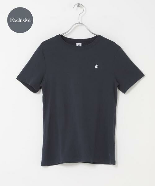 URBAN RESEARCH DOORS / アーバンリサーチ ドアーズ Tシャツ | 『別注』PETIT BATEAU×DOORS　EMBROIDERYT-SHIRTS（ネイビー）