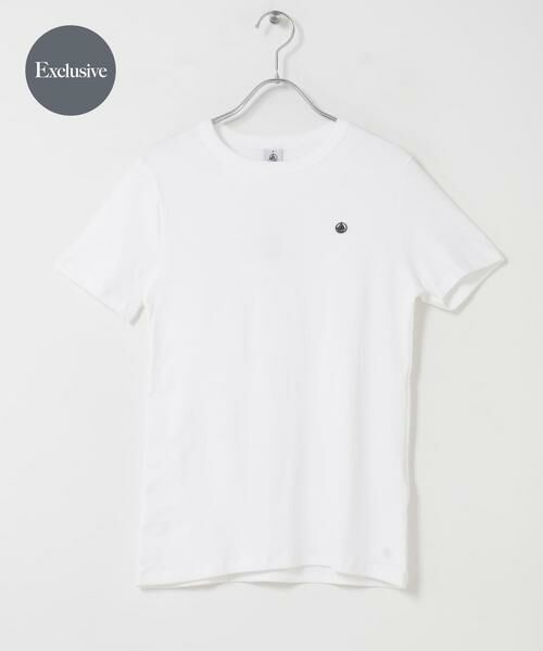 URBAN RESEARCH DOORS / アーバンリサーチ ドアーズ Tシャツ | 『別注』PETIT BATEAU×DOORS　EMBROIDERYT-SHIRTS（ホワイト）