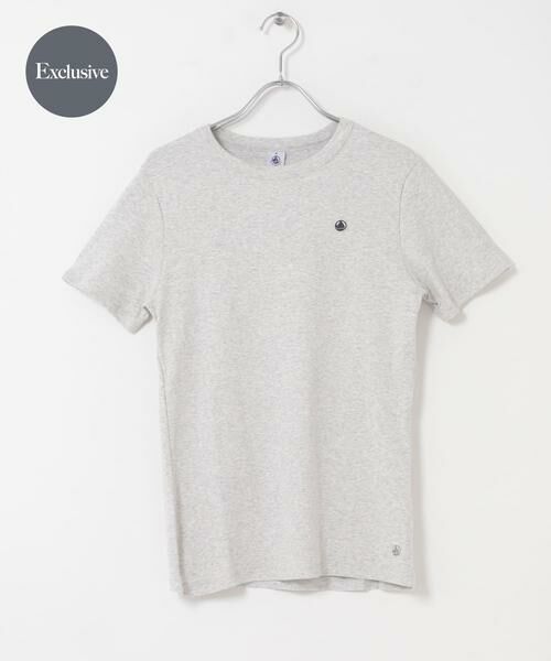 URBAN RESEARCH DOORS / アーバンリサーチ ドアーズ Tシャツ | 『別注』PETIT BATEAU×DOORS　EMBROIDERYT-SHIRTS（グレー）