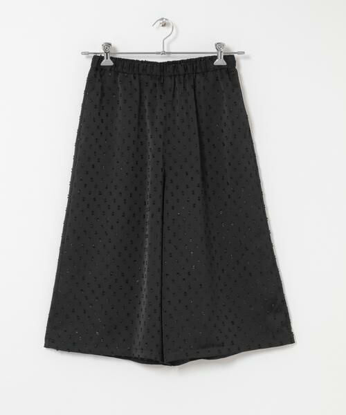URBAN RESEARCH DOORS / アーバンリサーチ ドアーズ ショート・ハーフ・半端丈パンツ | mizuiro-ind　SATIN JQ CULOTTE PANTS（ブラック）