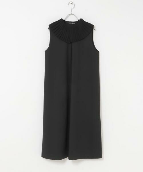 URBAN RESEARCH DOORS / アーバンリサーチ ドアーズ ワンピース | mizuiro-ind　PLEATS COLLOR NO-SLEEVE ONE-PIECE（ブラック）
