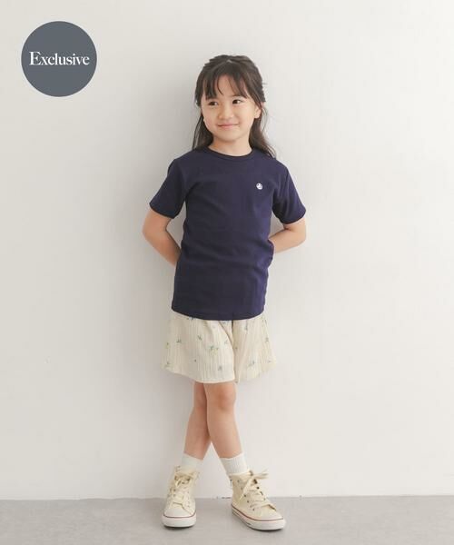 URBAN RESEARCH DOORS / アーバンリサーチ ドアーズ Tシャツ | 『別注』PETIT BATEAU×DOORS　刺繍ロゴTシャツ（ネイビー）