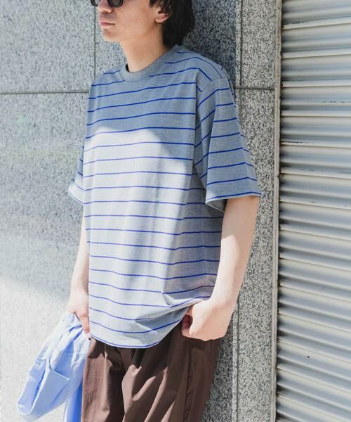 URBAN RESEARCH DOORS / アーバンリサーチ ドアーズ Tシャツ | FORK&SPOON PEカノコボーダーショートスリーブTシャツ(グレー系その他)
