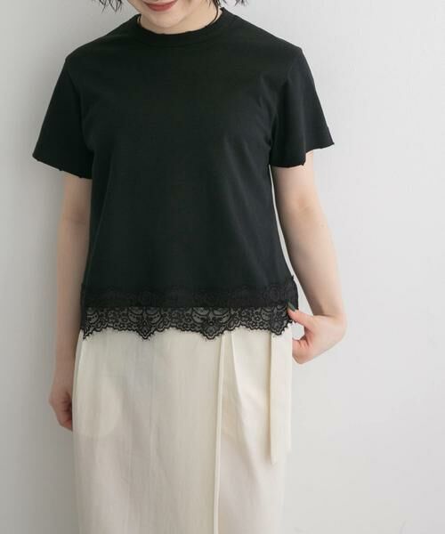 URBAN RESEARCH DOORS / アーバンリサーチ ドアーズ Tシャツ | FORK&SPOON　ヘムレースダメージTシャツ | 詳細4