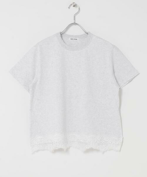 URBAN RESEARCH DOORS / アーバンリサーチ ドアーズ Tシャツ | FORK&SPOON　ヘムレースダメージTシャツ（グレー）