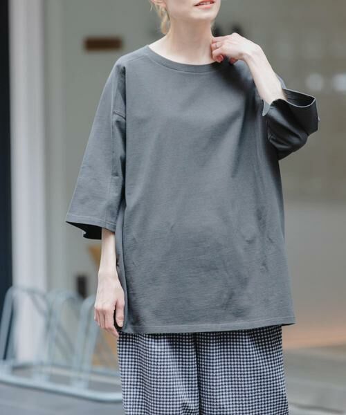 URBAN RESEARCH DOORS / アーバンリサーチ ドアーズ Tシャツ | FORK&SPOON　ラグランスリーブビッグTシャツ（チャコールグレー）