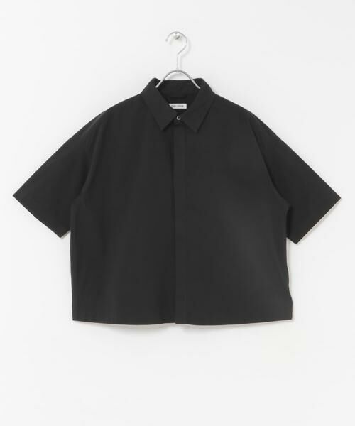URBAN RESEARCH DOORS / アーバンリサーチ ドアーズ シャツ・ブラウス | FORK&SPOON　クリンクルショートスリーブシャツ（ブラック）