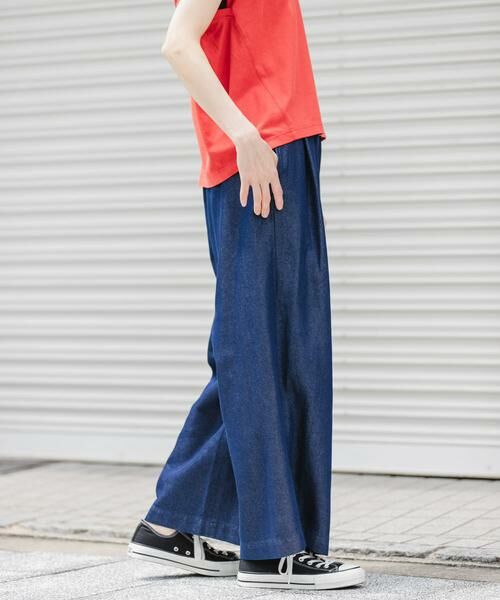 URBAN RESEARCH DOORS / アーバンリサーチ ドアーズ デニムパンツ | FORK&SPOON　セルロースデニムワイドパンツ（ブルー）