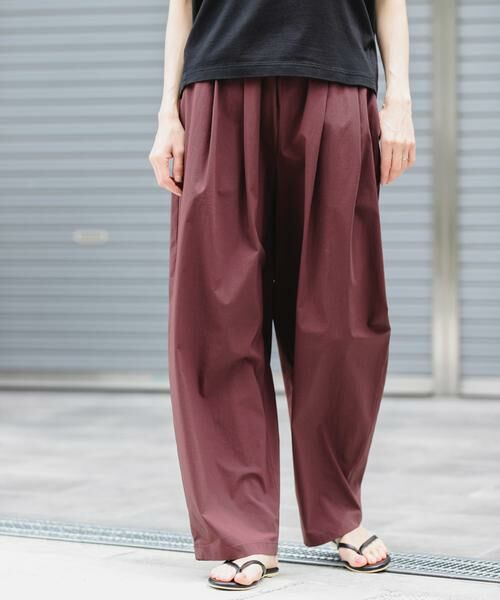 URBAN RESEARCH DOORS / アーバンリサーチ ドアーズ その他パンツ | FORK&SPOON　撥水ツータックイージーパンツ（ボルドー）