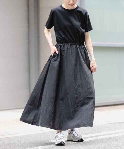 URBAN RESEARCH DOORS / アーバンリサーチ ドアーズ ワンピース | FORK&SPOON　ドッキングワンピース（ブラック）