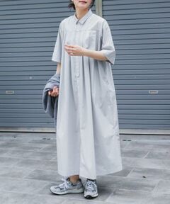 FORK&SPOON　タックシャツワンピース