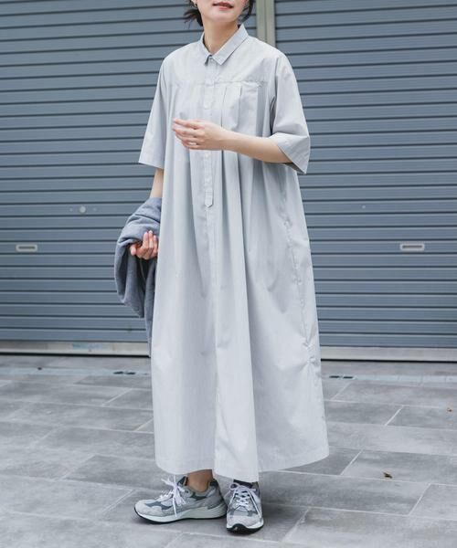 URBAN RESEARCH DOORS / アーバンリサーチ ドアーズ ワンピース | FORK&SPOON　タックシャツワンピース（ストライプ）