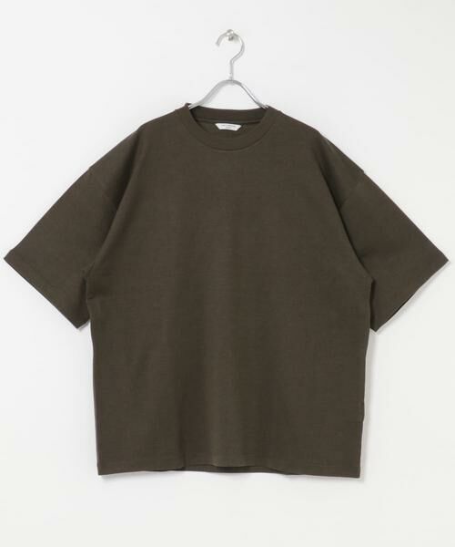 URBAN RESEARCH DOORS / アーバンリサーチ ドアーズ Tシャツ | コットンレーヨンクルーネック ショートスリーブ Tシャツ（ブラウン）
