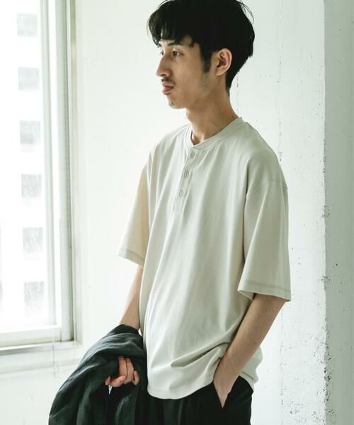 URBAN RESEARCH DOORS / アーバンリサーチ ドアーズ Tシャツ | TOMPKINS ヘンリーネック ショートスリーブ Tシャツ | 詳細18