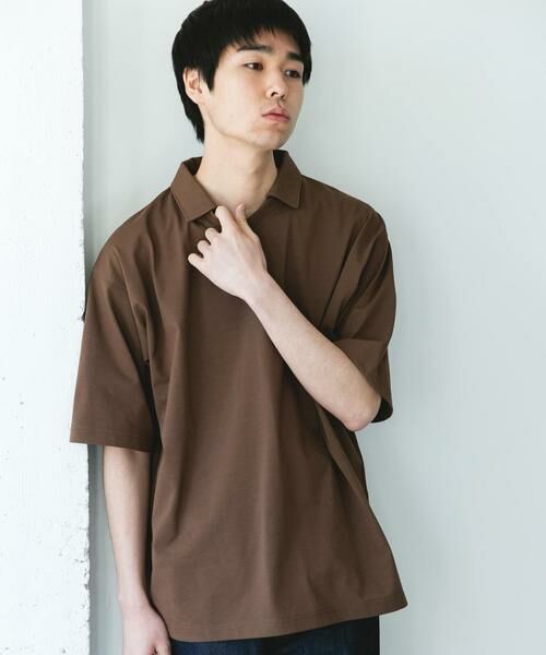 URBAN RESEARCH DOORS / アーバンリサーチ ドアーズ Tシャツ | 『吸水速乾/防シワ/抗ピリング/UVカット/イージーケア』DRYMIX Vネック ポロカラー ショートスリーブ Tシャツ | 詳細1