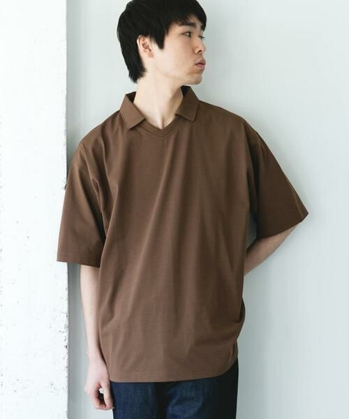 URBAN RESEARCH DOORS / アーバンリサーチ ドアーズ Tシャツ | 『吸水速乾/防シワ/抗ピリング/UVカット/イージーケア』DRYMIX Vネック ポロカラー ショートスリーブ Tシャツ | 詳細2