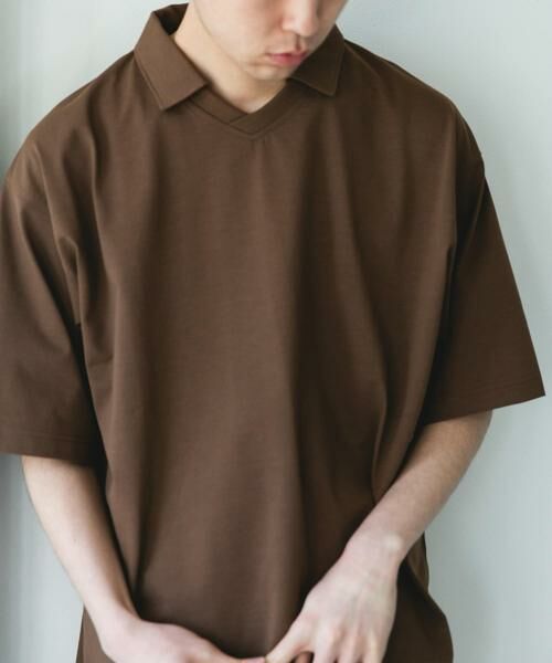 URBAN RESEARCH DOORS / アーバンリサーチ ドアーズ Tシャツ | 『吸水速乾/防シワ/抗ピリング/UVカット/イージーケア』DRYMIX Vネック ポロカラー ショートスリーブ Tシャツ | 詳細3