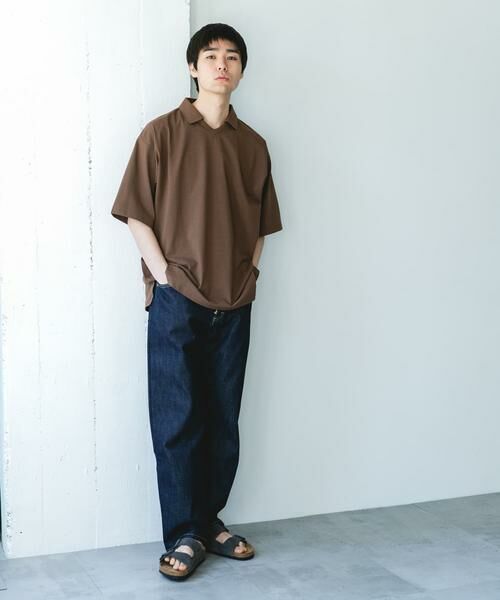 URBAN RESEARCH DOORS / アーバンリサーチ ドアーズ Tシャツ | 『吸水速乾/防シワ/抗ピリング/UVカット/イージーケア』DRYMIX Vネック ポロカラー ショートスリーブ Tシャツ | 詳細4