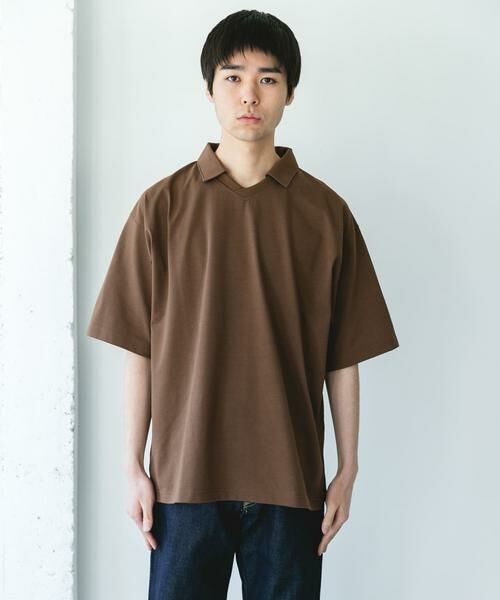 URBAN RESEARCH DOORS / アーバンリサーチ ドアーズ Tシャツ | 『吸水速乾/防シワ/抗ピリング/UVカット/イージーケア』DRYMIX Vネック ポロカラー ショートスリーブ Tシャツ | 詳細5