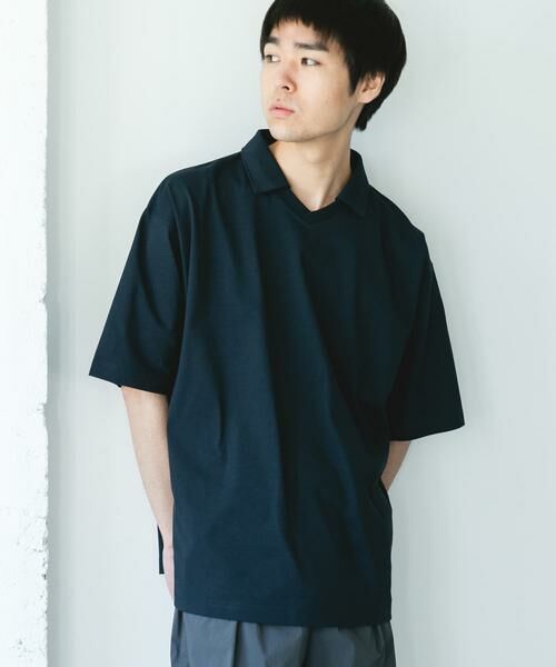 URBAN RESEARCH DOORS / アーバンリサーチ ドアーズ Tシャツ | 『吸水速乾/防シワ/抗ピリング/UVカット/イージーケア』DRYMIX Vネック ポロカラー ショートスリーブ Tシャツ | 詳細10
