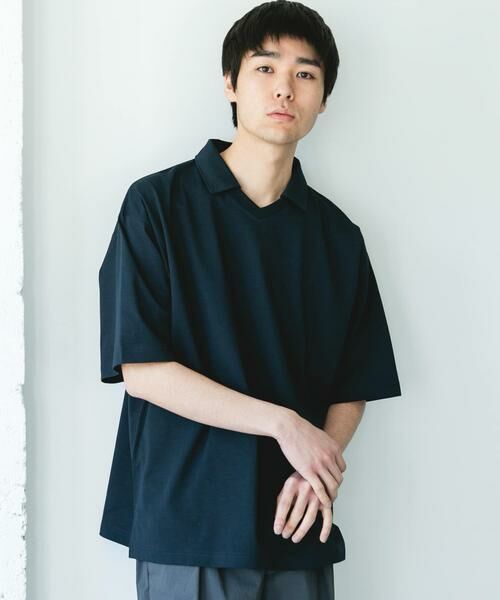 URBAN RESEARCH DOORS / アーバンリサーチ ドアーズ Tシャツ | 『吸水速乾/防シワ/抗ピリング/UVカット/イージーケア』DRYMIX Vネック ポロカラー ショートスリーブ Tシャツ | 詳細11